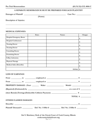 Form CCL0056 Pre-trial Memorandum - Cook County, Illinois, Page 3