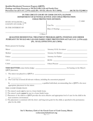 Form CCJ0002 Qualified Residential Treatment Program (Qrtp): Findings and Order - Cook County, Illinois