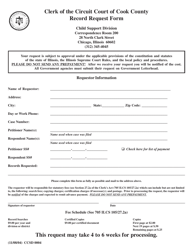Document preview: Form CCSD0004 Record Request Form - Cook County, Illinois