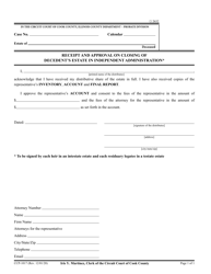 Document preview: Form CCP1017 Receipt and Approval on Closing of Decedent's Estate in Independent Administration - Cook County, Illinois