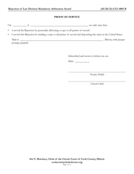 Form CCL0003 Rejection of Law Division Mandatory Arbitration Award - Cook County, Illinois, Page 2