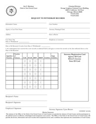 Document preview: Form CCCR0127 Request to Withdraw Records - Cook County, Illinois