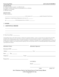Form CCCR0090 Sentencing Order - Cook County, Illinois, Page 3