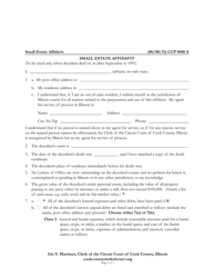 Document preview: Form CCP0608 Small Estate Affidavit - Cook County, Illinois