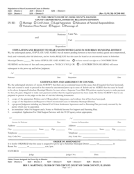 Document preview: Form CCDR0102 Stipulation and Request to Hear Uncontested Cause in Suburban Municipal District - Cook County, Illinois