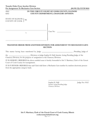 Form CCCH0614 &quot;Transfer Order From Another Division for Assignment to Mechanics Lien Section&quot; - Cook County, Illinois
