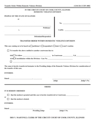 Document preview: Form CCDV0002 Transfer Order Within Domestic Violence Division - Cook County, Illinois