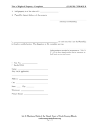 Form CCM0035 Trial of Right of Property - Complaint - Cook County, Illinois, Page 2