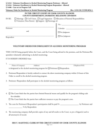 Form CCDR0056 Voluntary Order for Enrollment in Alcohol Monitoring Program - Cook County, Illinois