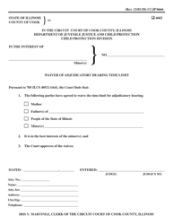 Document preview: Form CCJP0666 Waiver of Adjudicatory Hearing Time Limit - Cook County, Illinois