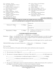 Document preview: Form CCDR0107 Uniform Order for Support - Cook County, Illinois