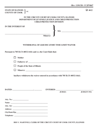 Document preview: Form CCJP0667 Withdrawal of Adjudicatory Time Limit Waiver - Cook County, Illinois