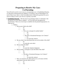 Preparing to Resolve My Case: Co-parenting - Cook County, Illinois