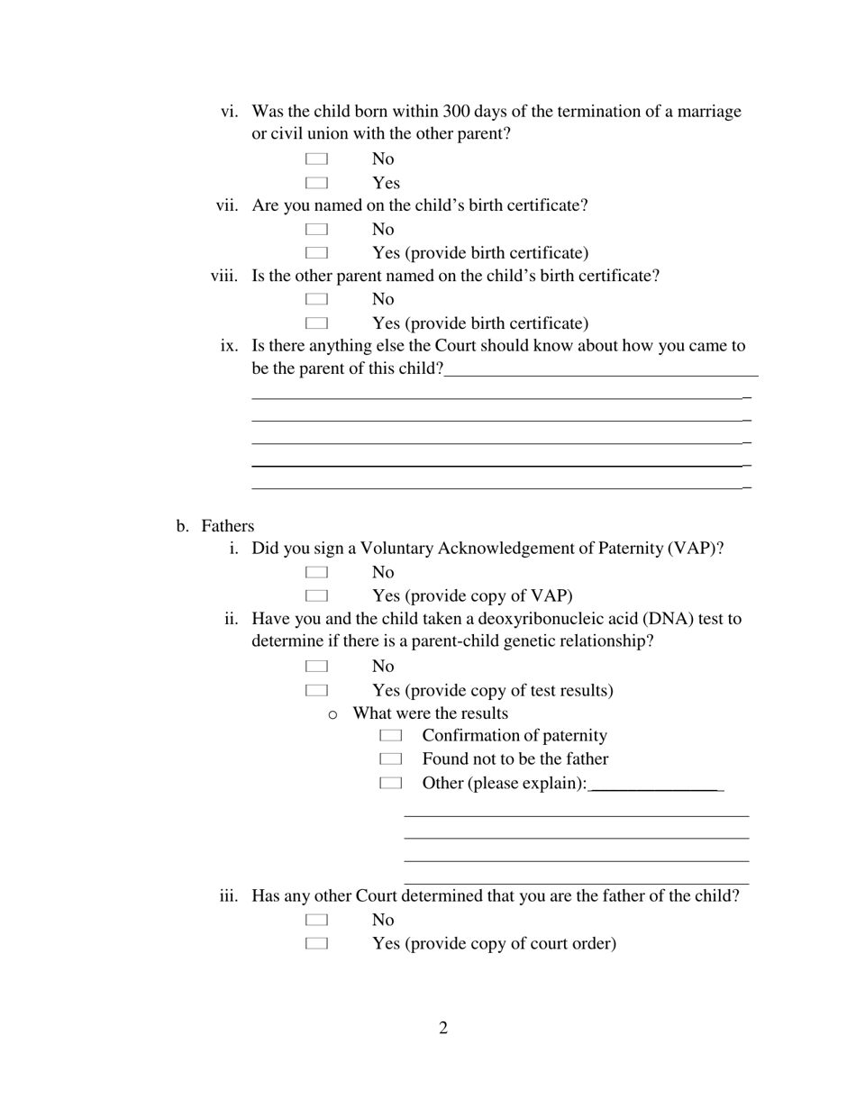 Preparing to Resolve My Case: Co-parenting - Cook County, Illinois, Page 2