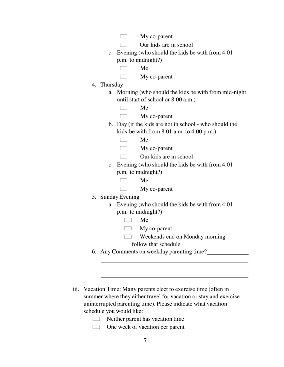 Preparing to Resolve My Case: Co-parenting - Cook County, Illinois, Page 7