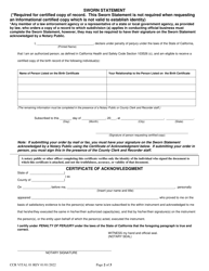 Form CCR VITAL01 Application for Certified Copy of Birth Record - Ventura County, California, Page 2