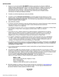 Formulario CCR VITAL02 SP Aplicacion Para Copia Certificada De Acta De Defuncion - Ventura County, California (Spanish), Page 3