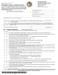 Form BOE-502-A Preliminary Change of Ownership Report - County of Ventura, California