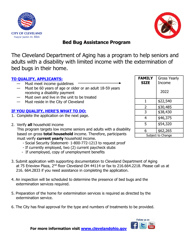 Bed Bug Assistance Program Application - City of Cleveland, Ohio