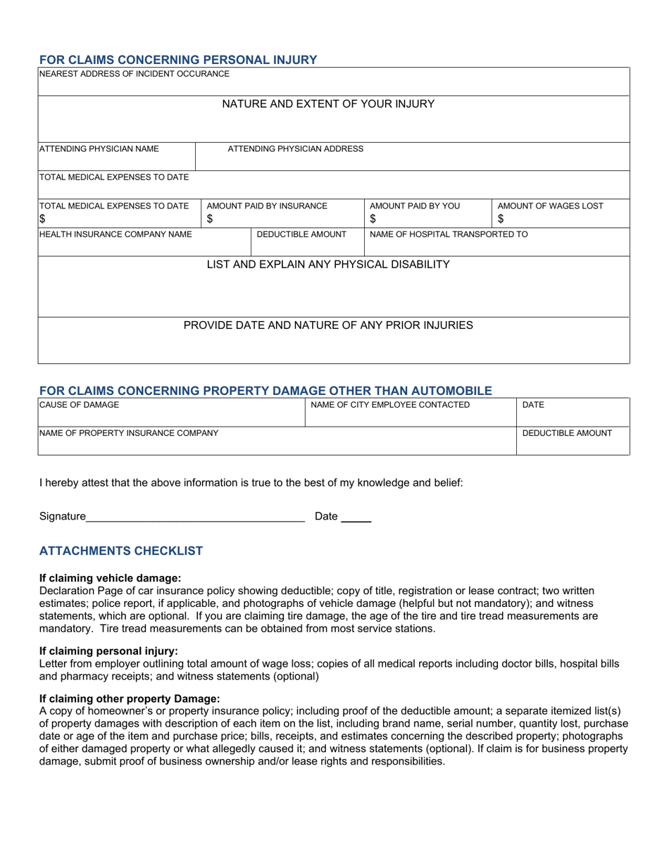 Claim Form - City of Cleveland, Ohio, Page 4