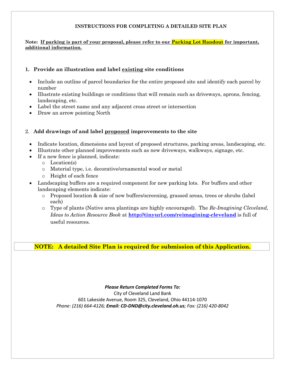 Land Bank Application for Development - City of Cleveland, Ohio, Page 3