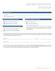 Lead Safe Certification Application - City of Cleveland, Ohio, Page 2
