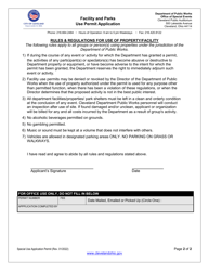Facility and Parks Use Permit Application - City of Cleveland, Ohio, Page 2
