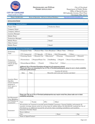 Photography and Tv/Film Permit Application - City of Cleveland, Ohio, Page 2