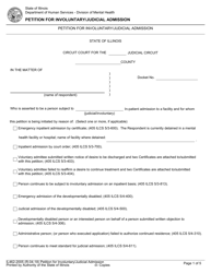 Form IL462-2005 Petition for Involuntary/Judicial Admission - Illinois