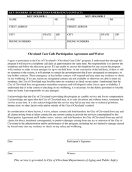 Cleveland Care Calls Application Form - City of Cleveland, Ohio, Page 2