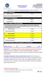 Document preview: Form CF12 Payroll Signature Authorization - City of Cleveland, Ohio