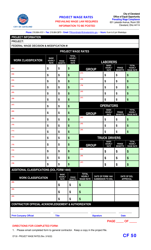 Document preview: Form CF50 Contractor's Wage Rate Worksheet - City of Cleveland, Ohio