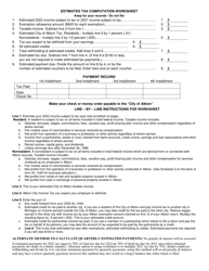 Form AL-1040ES Estimated Individual Income Tax Voucher - City of Albion, Michigan, Page 2