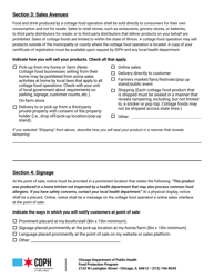 Application for Cottage Food Operations Registration - City of Chicago, Illinois, Page 2