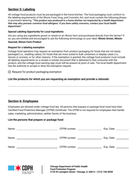 Application for Cottage Food Operations Registration - City of Chicago, Illinois, Page 3