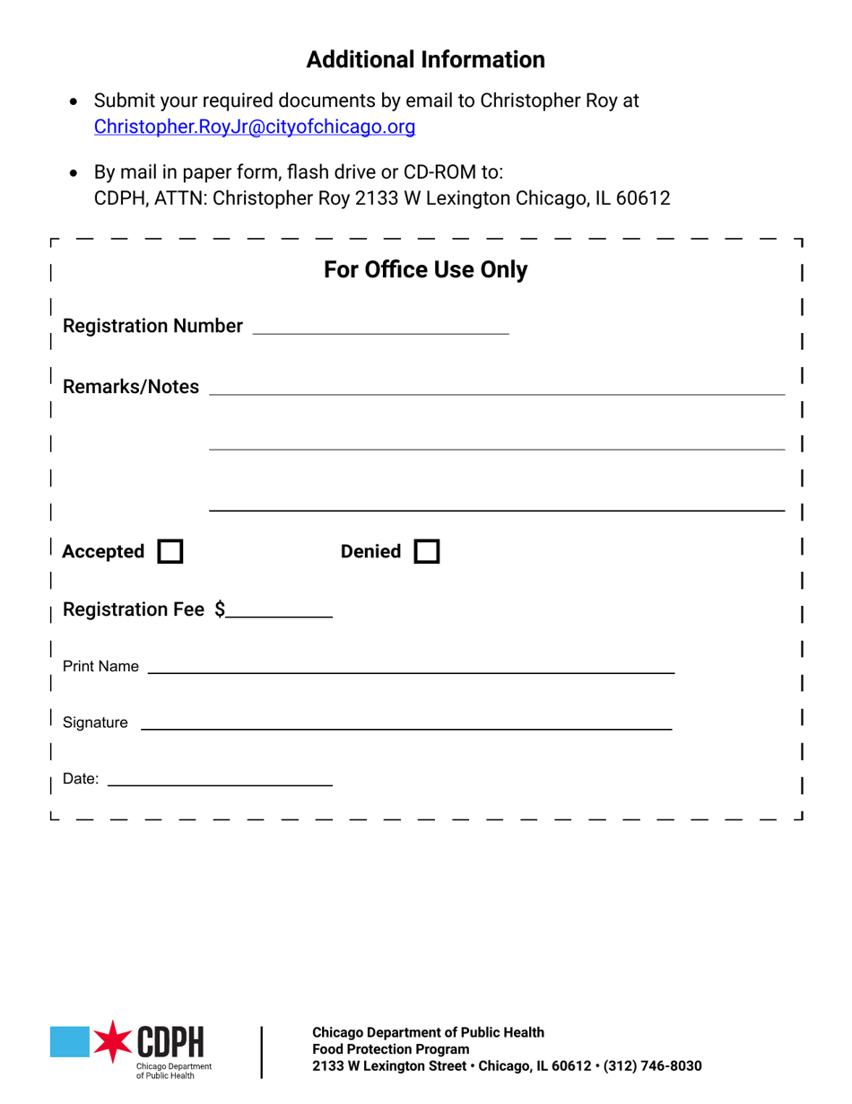 Application for Cottage Food Operations Registration - City of Chicago, Illinois, Page 5