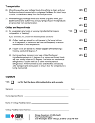 Cottage Food Operation Home Self-certification Checklist - City of Chicago, Illinois, Page 3