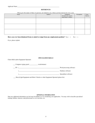 Application for Employment - City of Albion, Michigan, Page 4