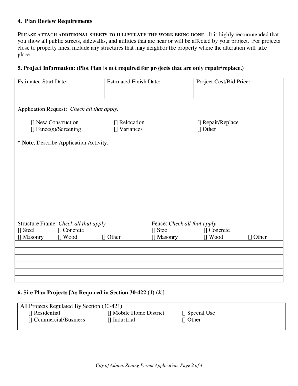 City of Albion, Michigan Application for Fence Permit - Fill Out, Sign ...