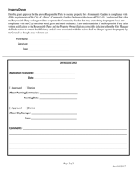 Application for Community Garden - City of Albion, Michigan, Page 2