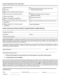 Special Event Permit Application - City of Zion, Illinois, Page 2