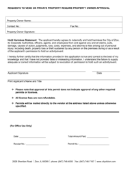 Special Event Vendor Permit Application - City of Zion, Illinois, Page 2