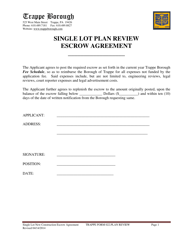 TRAPPE Form 022 &quot;Single Lot Plan Review Escrow Agreement&quot; - Trappe Borough, Pennsylvania