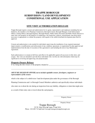 &quot;Conditional Use Application Site Visit Authorization Release&quot; - Trappe Borough, Pennsylvania