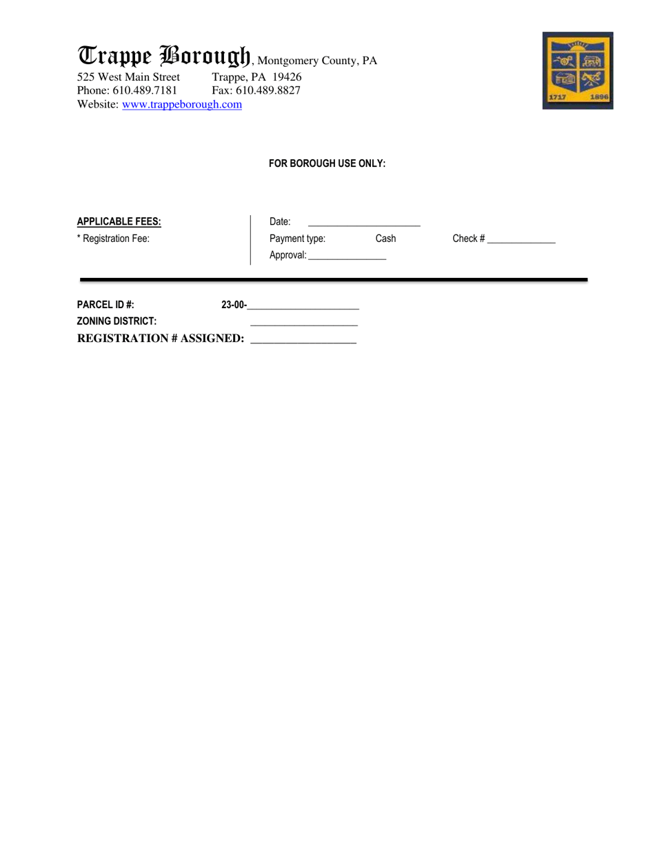 Application for Residential Rental Property Registration - Trappe Borough, Pennsylvania, Page 2