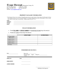 Application for Residential Rental Unit Inspection &amp; License - Trappe Borough, Pennsylvania, Page 2