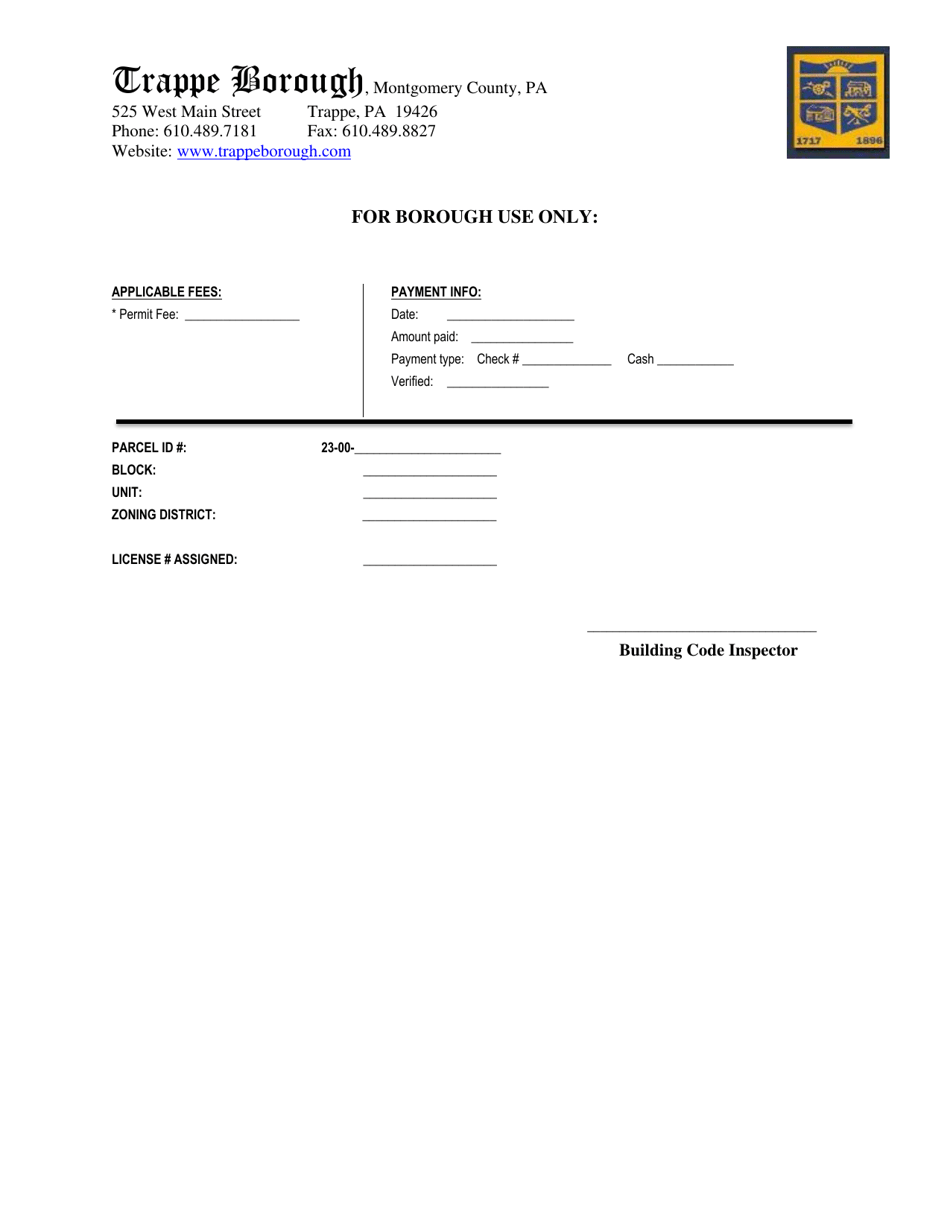 Non-residential / Commercial or Commercial Tenant Change Use  Occupancy Application - Trappe Borough, Pennsylvania, Page 3