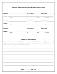 Class I Sexually Oriented Business Permit Application - Harris County, Texas, Page 3