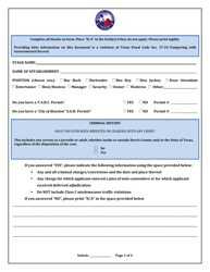 Class II Sexually Oriented Business Permit Application - Harris County, Texas, Page 2