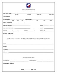 Class II Sexually Oriented Business Permit Application - Harris County, Texas, Page 3